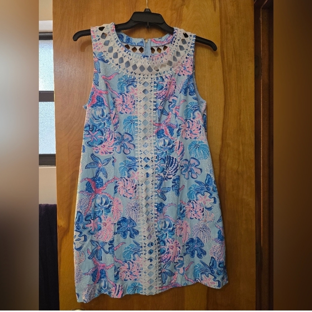 Lilly Pulitzer Blue and Pink Floral Dress